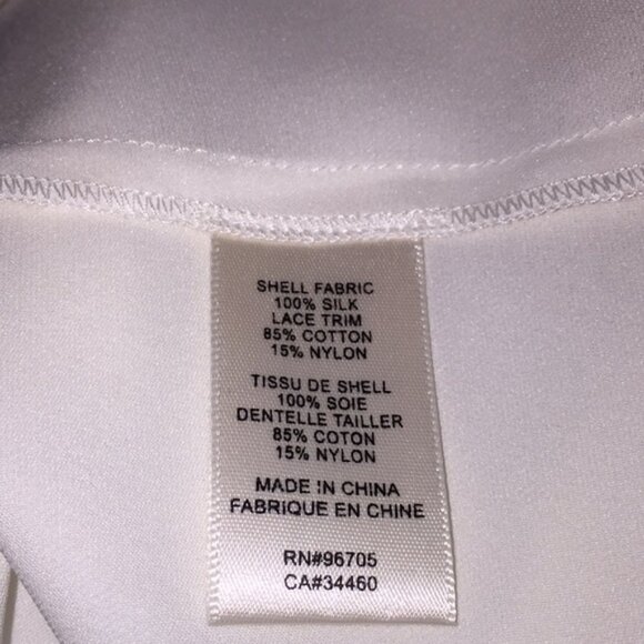 Rebecca Taylor Tailored SL Silk Lace Tank Top Snow 115 Size Small - Picture 11 of 13